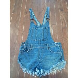 We the free free people overall shorts denim distressed sz 27